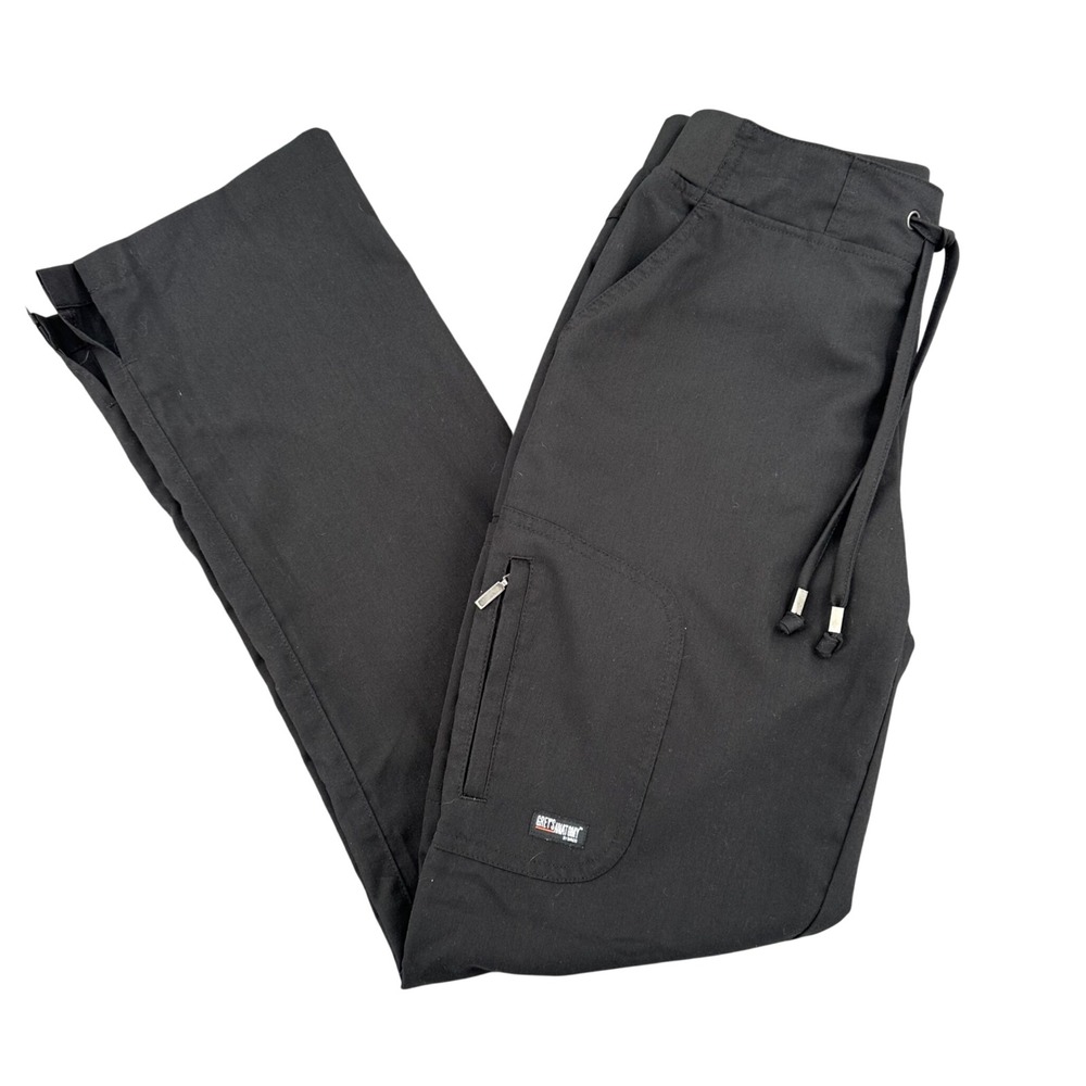 Greys Anatomy by Barco Women XS Black Scrub Pants Drawstring Cargo Pockets 721